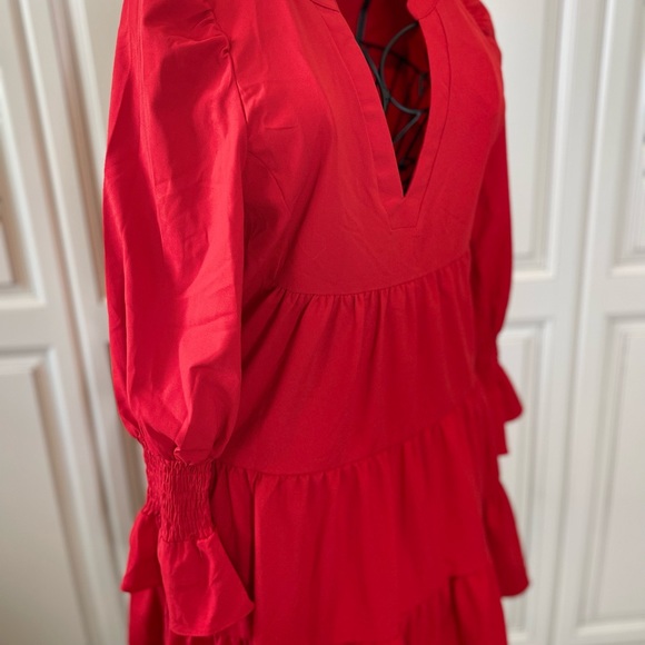 Red Crepe Kenzo Dress, POMANDER PLACE, Size XS, EXCELLENT CONDITION No Flaws - Picture 12 of 17